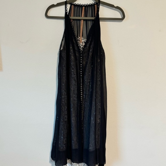 Womens BCBG Black Sheer Beaded Cocktail Dress Size 2 - Picture 3 of 11